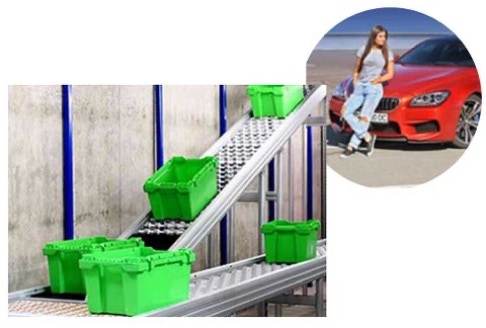 incline and decline conveyor system with zpa-function