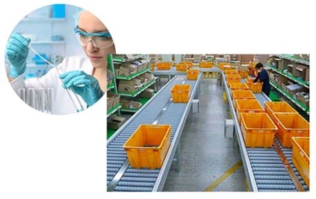 Picking conveyor system in a phamaceutical online company
